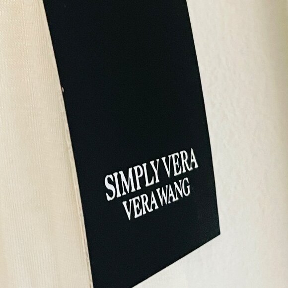 Simply Vera Vera Wang Long Sleeve Top XS White Beaded Design Rayon Spandex - Picture 3 of 11